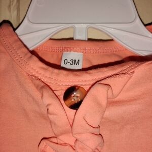 Peach Baby Onesie with Button Detail
